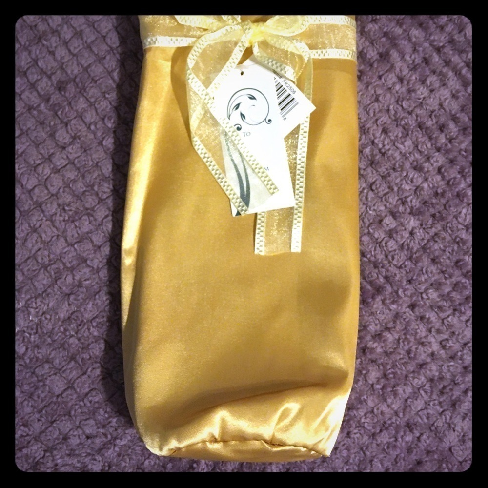 Gold Satin Wine or Champagne Bottle Bag